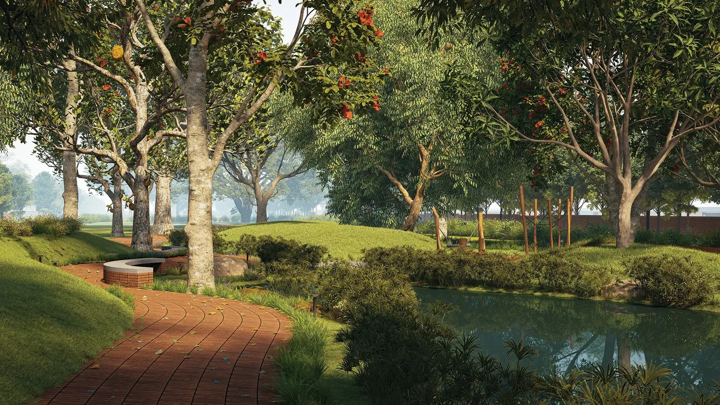 Large garden landscape at Total Environment Yelahanka